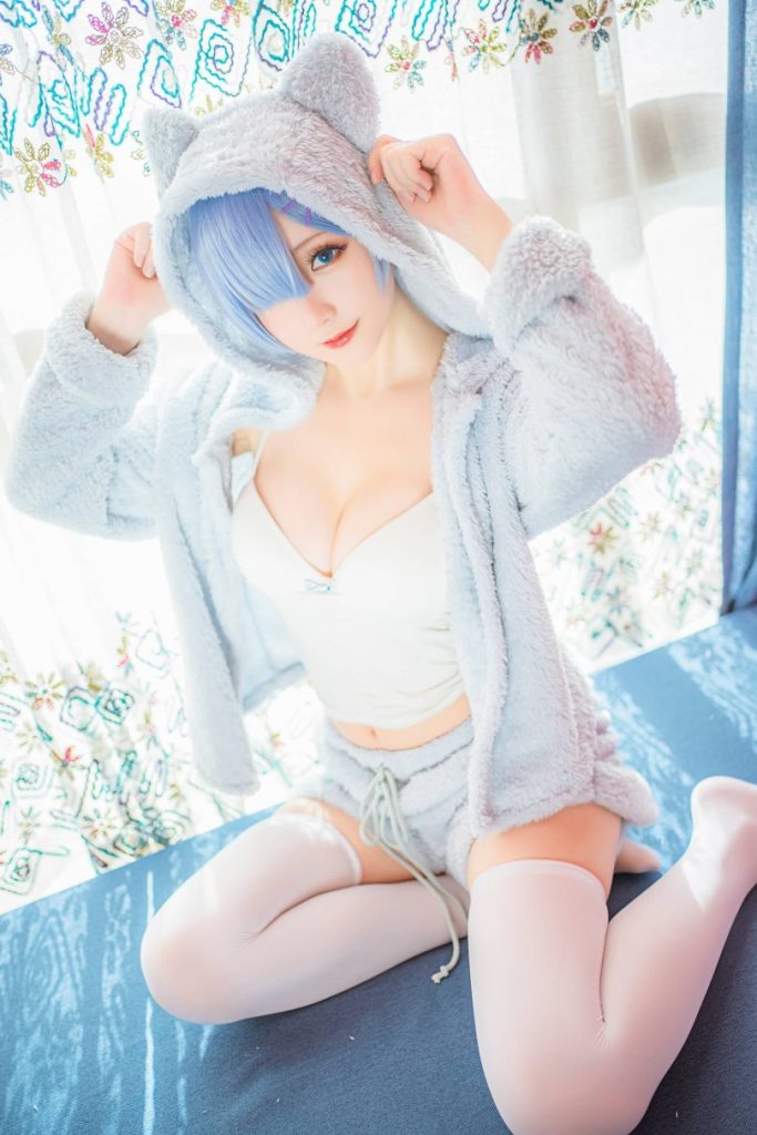 星之迟迟还原蕾姆猫娘睡衣造型,Re:从零开始的异世界 cos作品