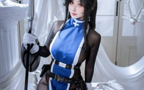 rioko凉凉子冰玫瑰梅登cos图集，复刻胜利女神清冷绝美气质