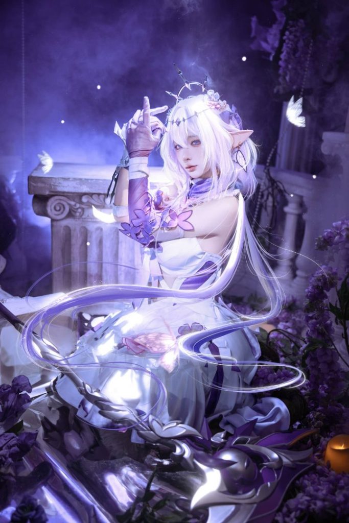星穹铁道高质量同人cos,蠢沫沫完美演绎遐蝶幻梦意境