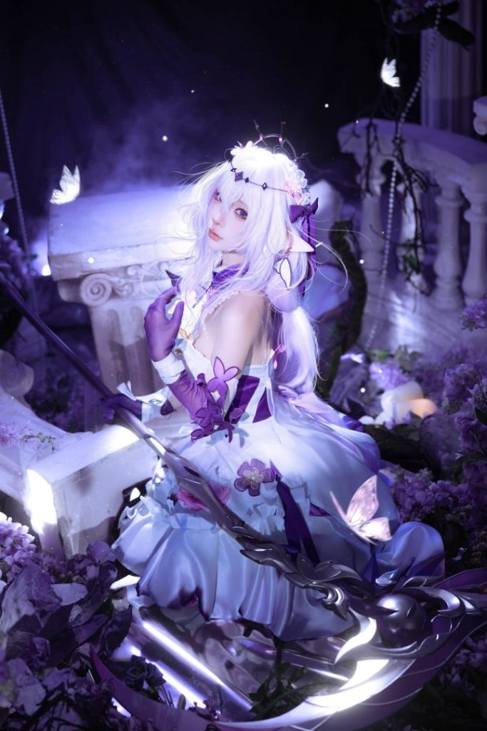 星穹铁道高质量同人cos,蠢沫沫完美演绎遐蝶幻梦意境