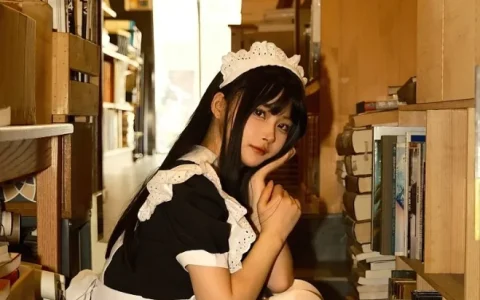 白莉爱吃巧克力全新cos套图，打工女仆装扮软萌感十足