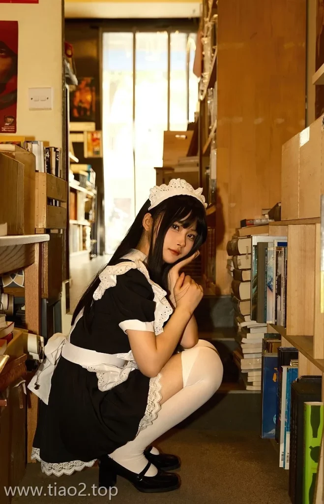 白莉爱吃巧克力全新cos套图,打工女仆装扮软萌感十足