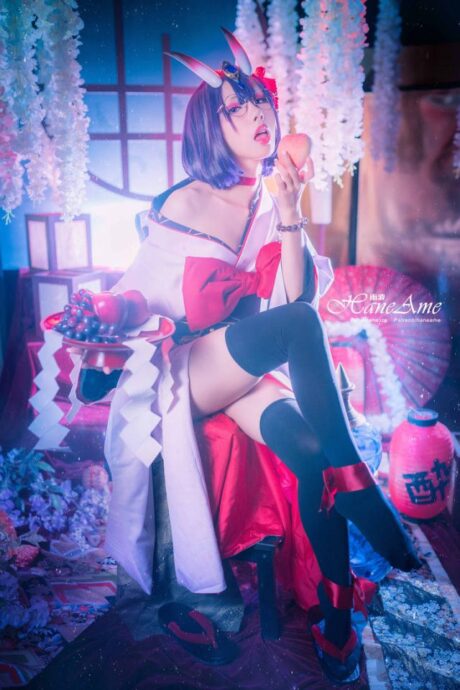 雨波_HaneAme酒吞童子COS,复刻FGO魅惑妖姬独特气质