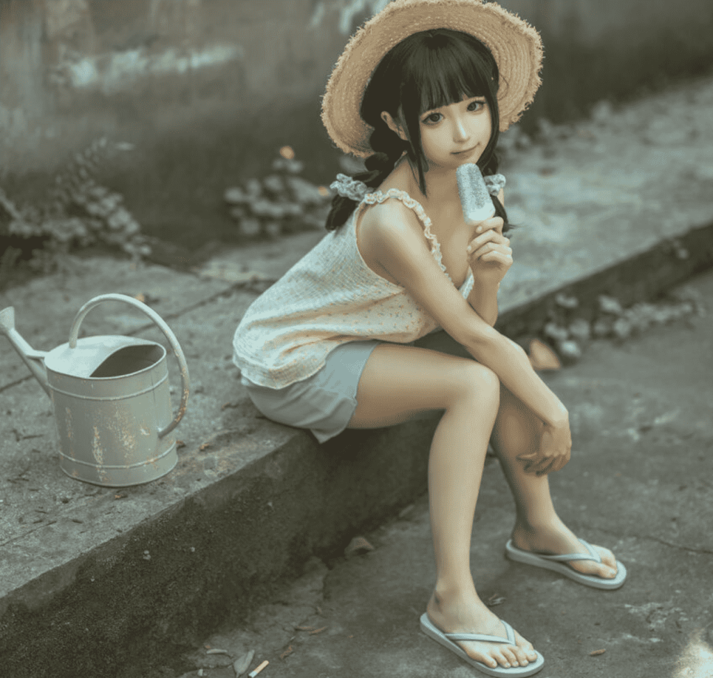 蠢沫沫乡下妹妹COS赏析,质朴田园风日常造型纪实